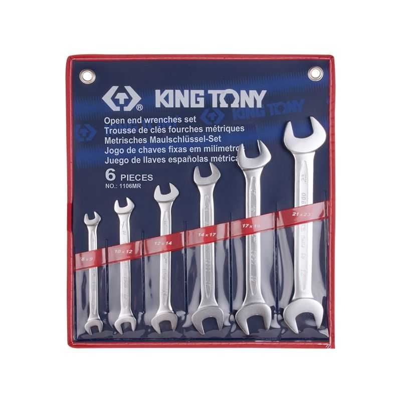Набор рожковых ключей, 8-23 мм, 6 предметов KING TONY 1106MR Ключи в наборах фото, изображение