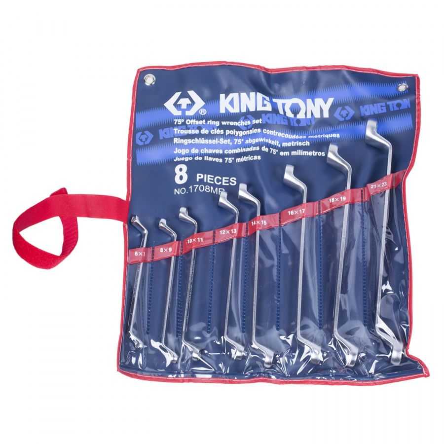 Набор накидных ключей, 6-23 мм, 8 предметов KING TONY 1708MR Ключи в наборах фото, изображение