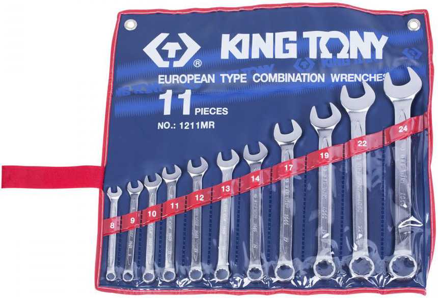 Набор комбинированных ключей, 8-24 мм, 11 предметов KING TONY 1211MR Ключи в наборах фото, изображение
