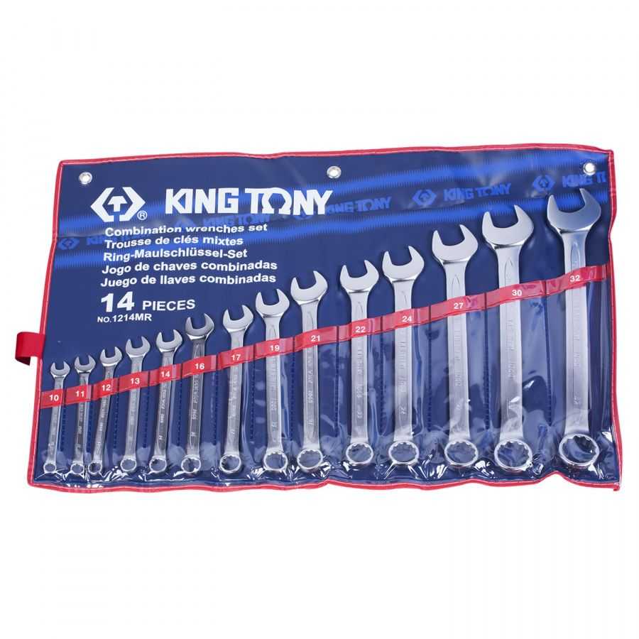 Набор комбинированных ключей, 10-32 мм, 14 предметов KING TONY 1214MR Ключи в наборах фото, изображение
