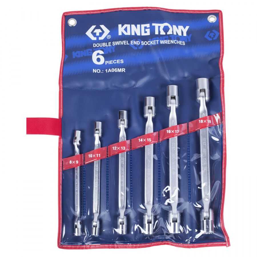 Набор торцевых ключей с шарниром, 8-19 мм, 6 предметов KING TONY 1A06MR Ключи в наборах фото, изображение