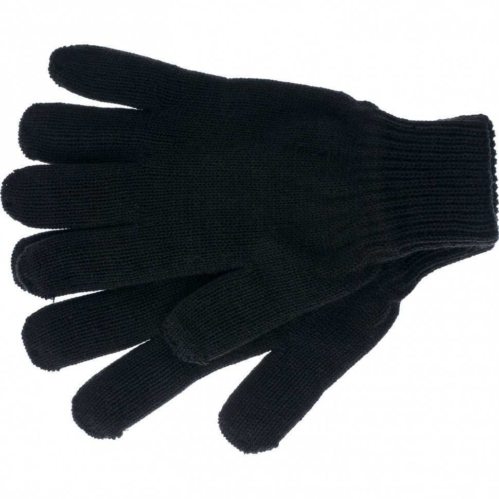 Перчатки трикотажные, акрил, черный, двойная манжета Россия Сибртех Садовые перчатки фото, изображение