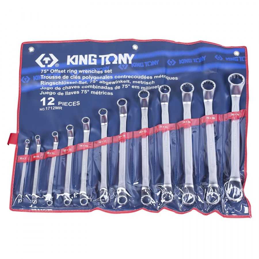 Набор накидных ключей, 6-32 мм, 12 предметов KING TONY 1712MR Ключи в наборах фото, изображение