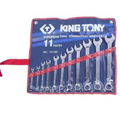 Набор комбинированных ключей, 1/4"-15/16", 11 предметов KING TONY 1211SR Ключи в наборах фото, изображение